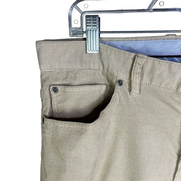 PETER MILLAR Corduroy Pants Mens 33 Tan Jean Cut Straight Leg Classic Mid-Rise - Picture 4 of 7